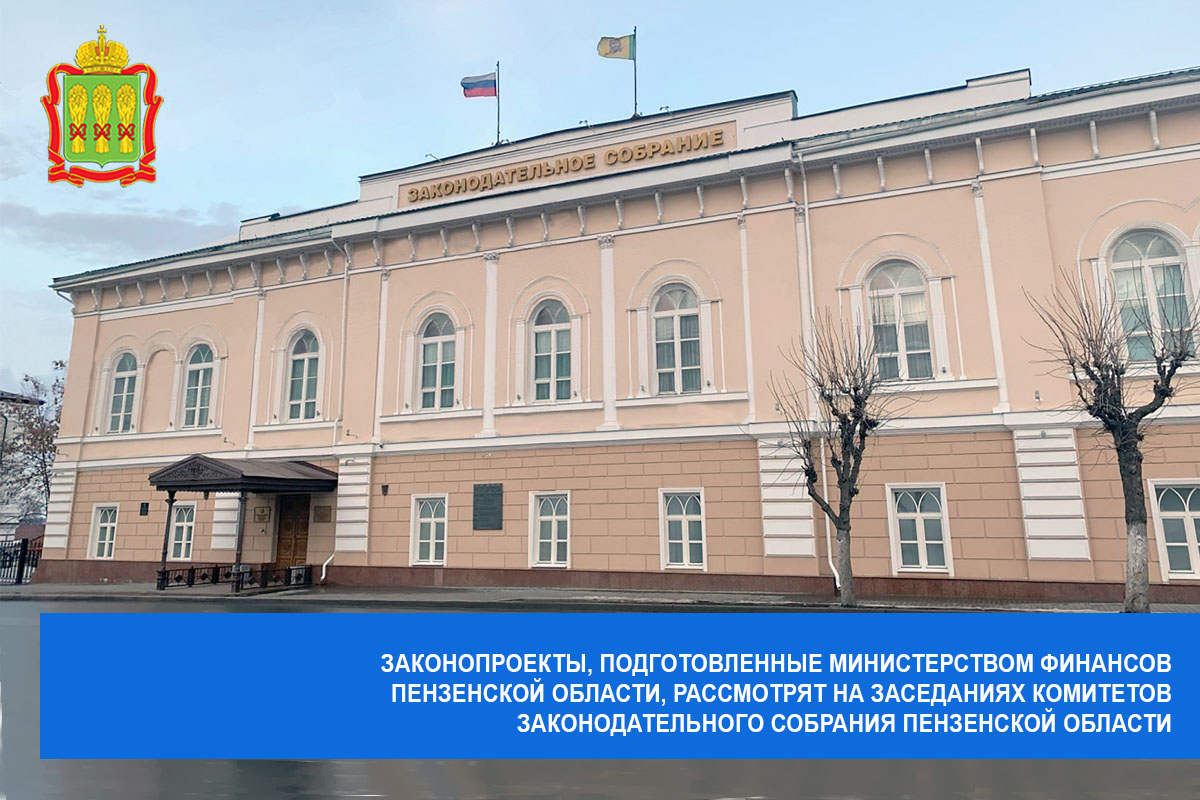 Законопроекты, подготовленные Министерством финансов Пензенской области, рассмотрят на заседаниях комитетов Законодательного Собрания Пензенской области