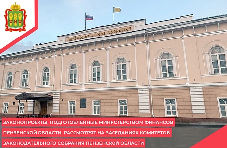 Законопроекты, подготовленные Министерством финансов Пензенской области, рассмотрят на заседаниях комитетов законодательного собрания Пензенской области