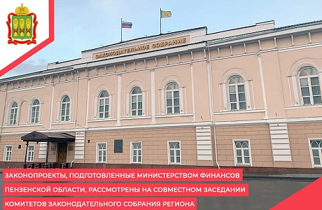 Законопроекты, подготовленные Министерством финансов Пензенской области, рассмотрены на совместном заседании комитетов Законодательного Собрания региона