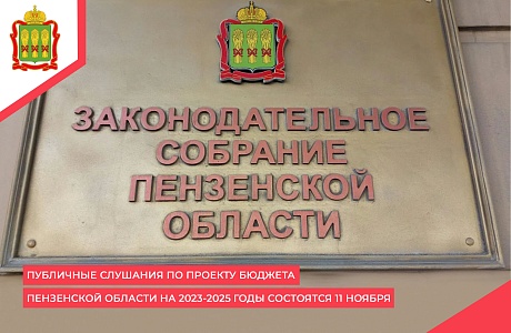 Публичные слушания по проекту бюджета Пензенской области на 2023-2025 годы состоятся 11 ноября